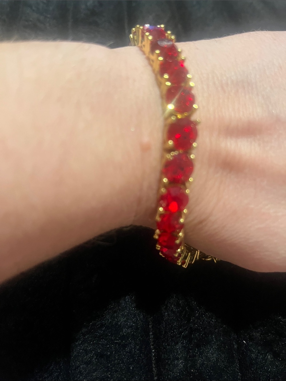 Park Lane Gold-Tone Bracelet with Red Crystal Stones - Picture 2 of 2